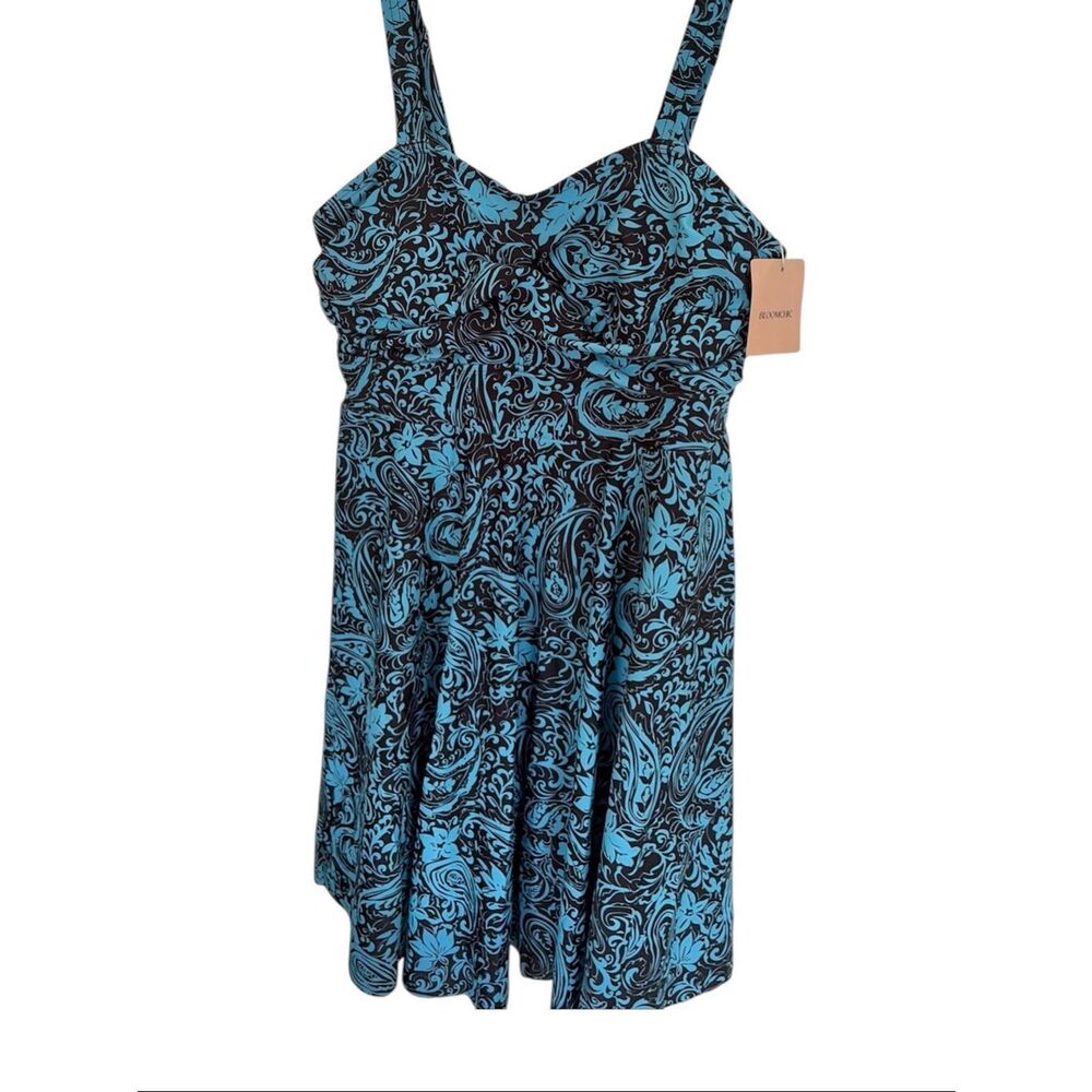 BloomChic Twist  Front Floral Tankini Swim Dress with Shorts Sz 10